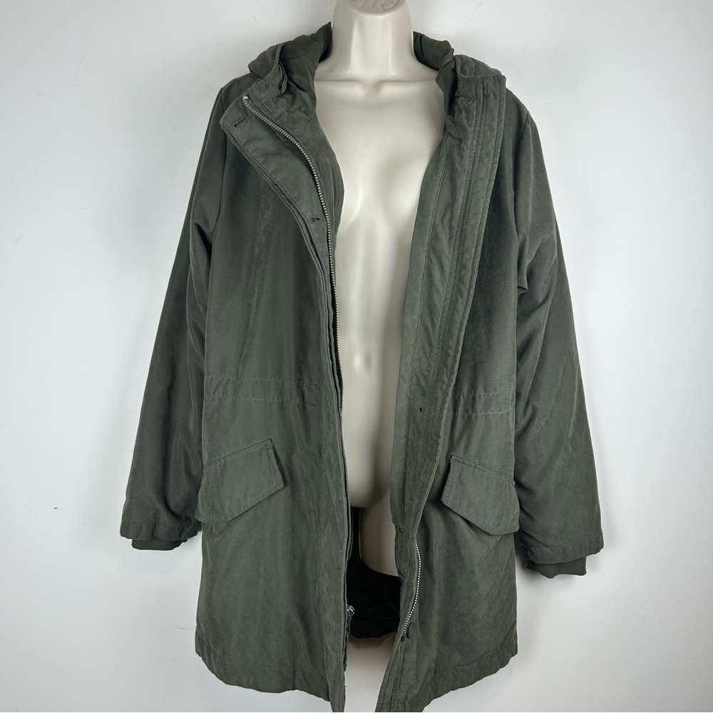 Abercrombie & Fitch Olive Green Parka Jacket with Hood Women’s S